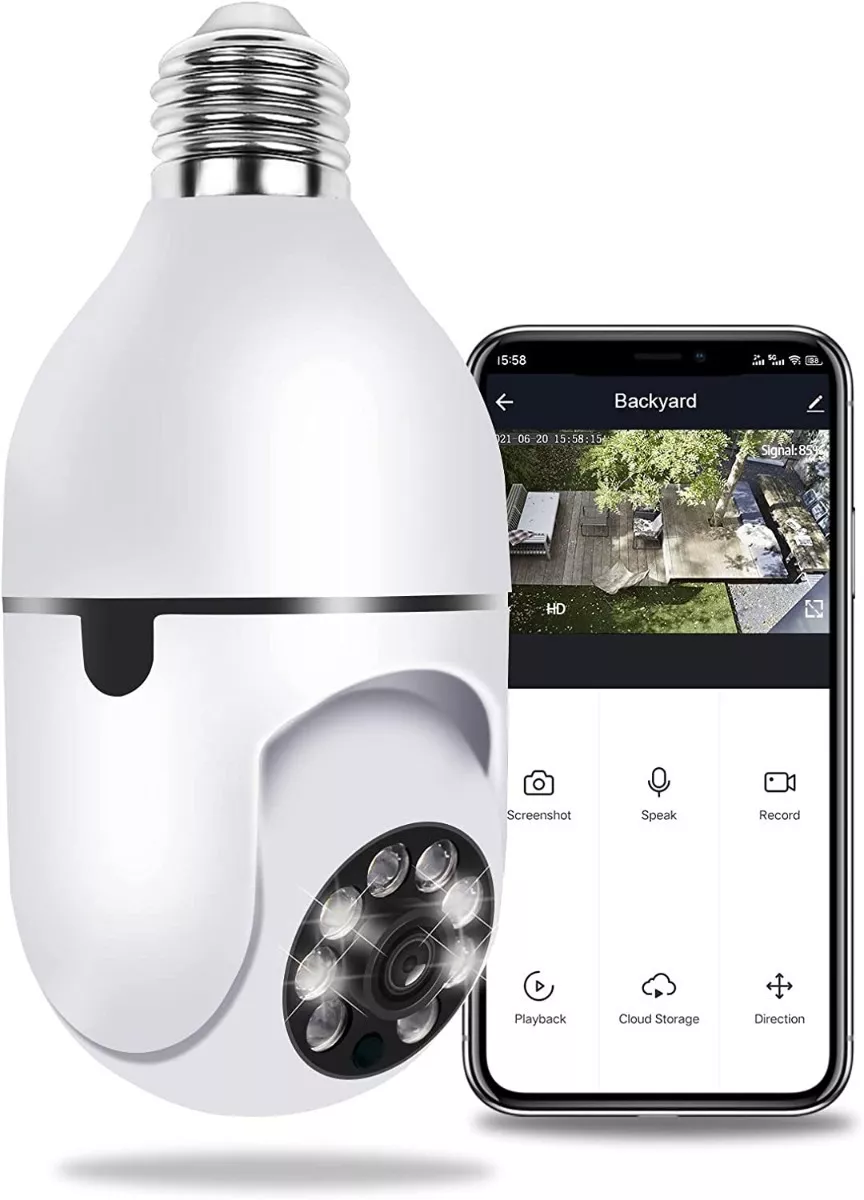 CÁMARA TASBEL CAMARA AMPOLLETA WIFI SEGURIDAD PANORAMICA 360