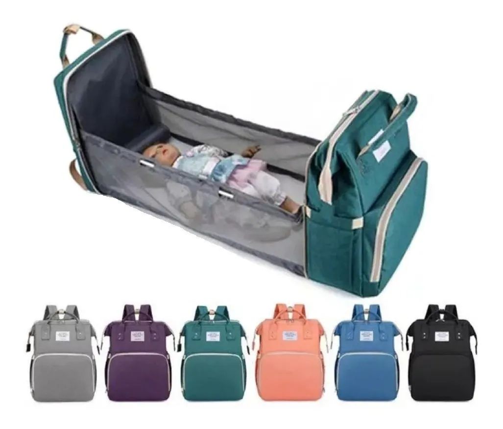 UN BOLSO MOCHILA 3 EN 1 PAÑALERA, CUNA, MUDADOR PORTÁTIL. - 2