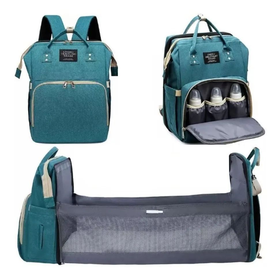 UN BOLSO MOCHILA 3 EN 1 PAÑALERA, CUNA, MUDADOR PORTÁTIL. - 3
