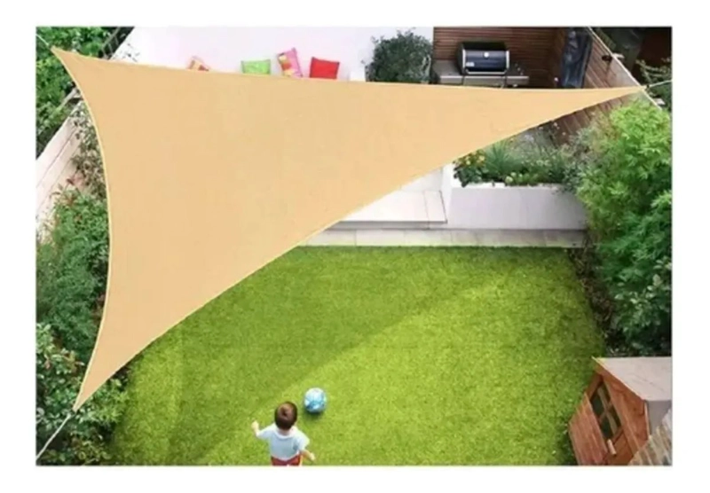 TOLDO VELA DE LONA 5 X 5 X 5 TRIANGULAR PARA SOMBRA PARASOL PERMEABLE - 5