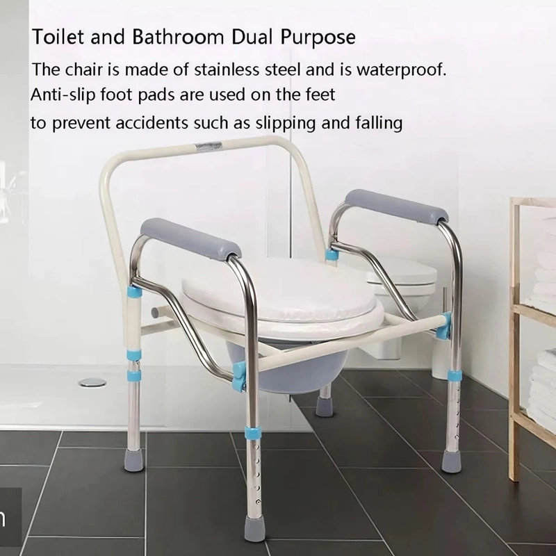 SILLA PARA BAÑO PORTATIL PLEGABLE BAÑO INODORO DISCAPACITADO - 5