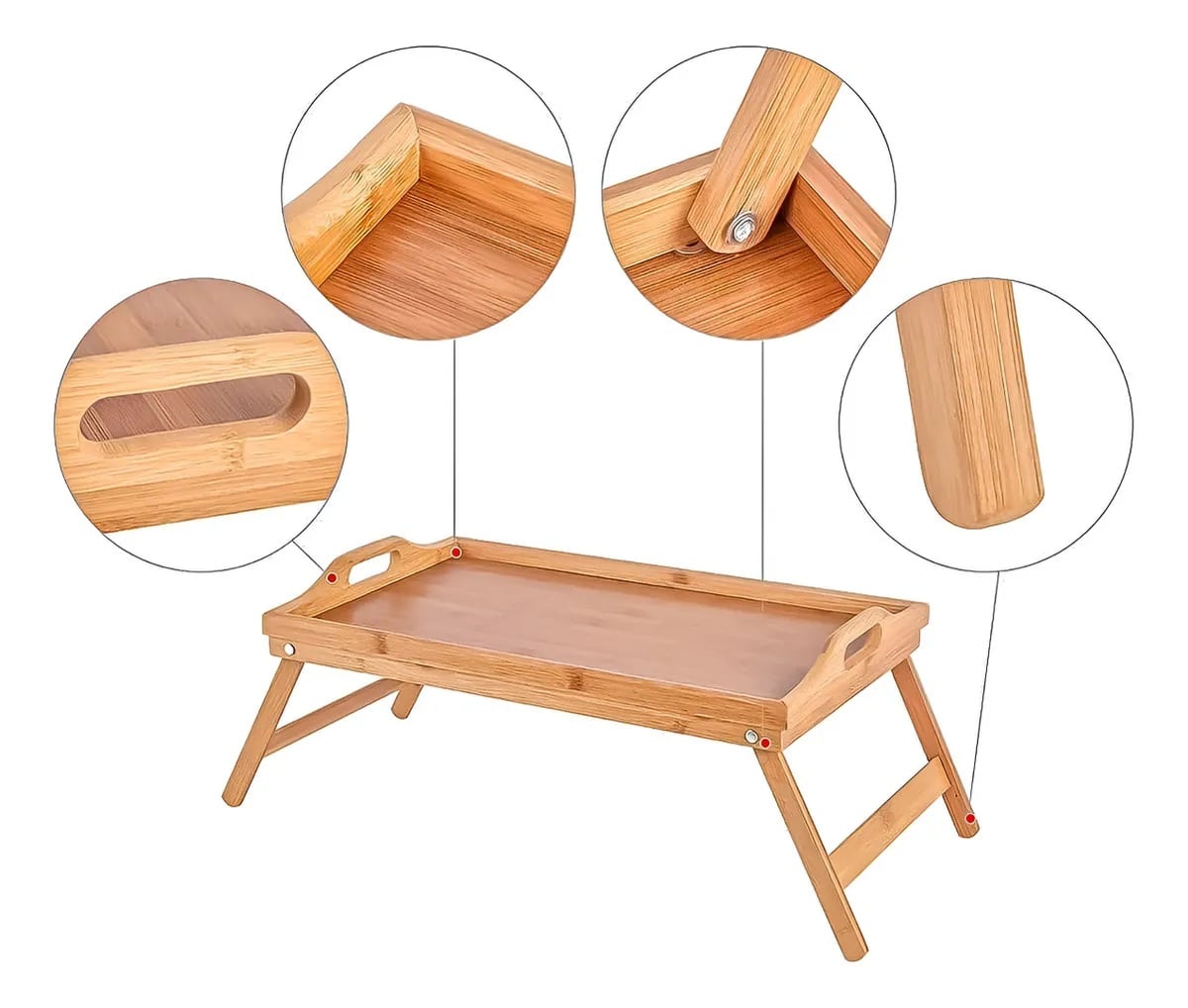 MESA BANDEJA PLEGABLE DESAYUNO BAMBU PARA CAMA Y SOFA - 4