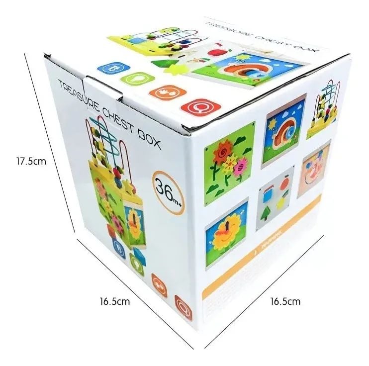 CUBO DIDACTICO DE MADERA BEBE NIÑOS PARA EL DESARROLLO DE SUS HABILIDADES - 2