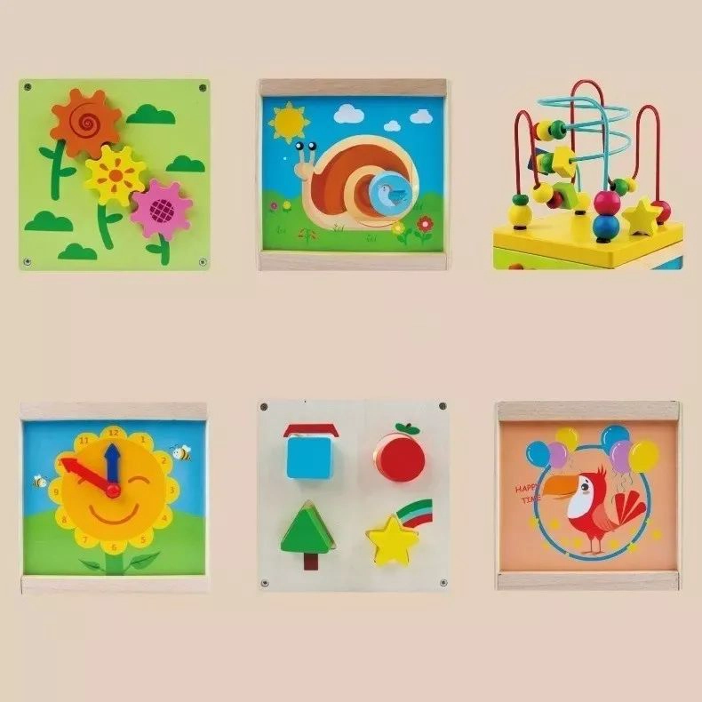 CUBO DIDACTICO DE MADERA BEBE NIÑOS PARA EL DESARROLLO DE SUS HABILIDADES - 5