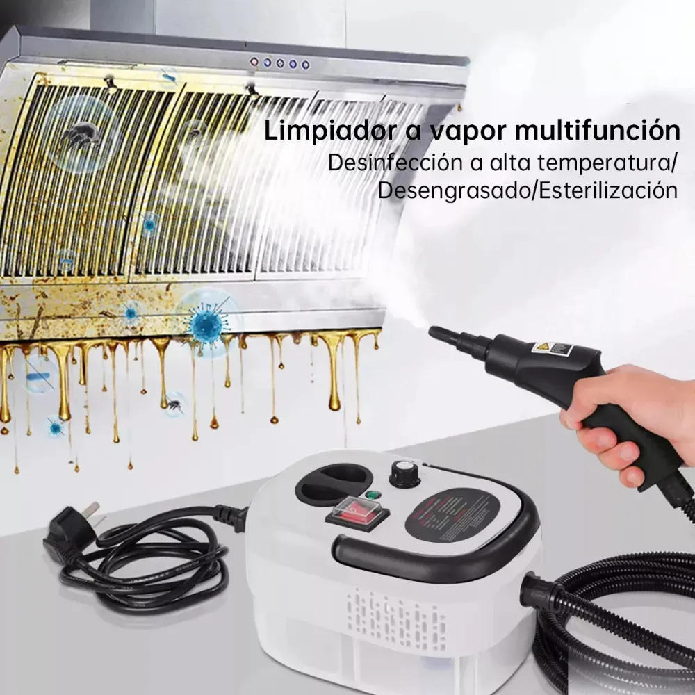 LIMPIADOR A VAPOR PORTATIL DE 2500 W MULTIFUNCIONAL 1.2L BLANCO - 3