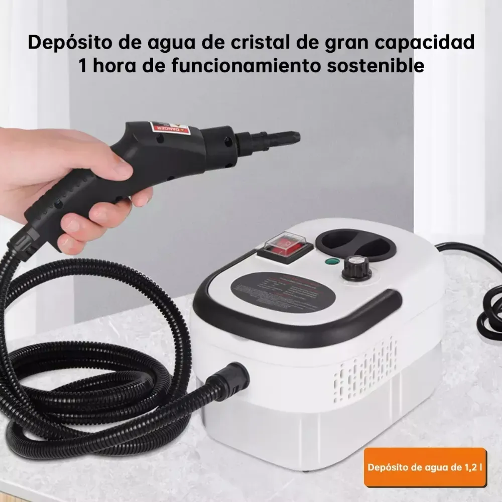 LIMPIADOR A VAPOR PORTATIL DE 2500 W MULTIFUNCIONAL 1.2L BLANCO - 5