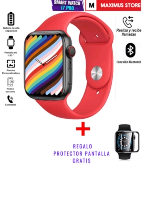 RELOJ INTELIGENTE SMARTWATCH I7PROMAX SERIE 7 / RECIBE Y REALIZA LLAMADAS - COLOR_80: ROJO - 1