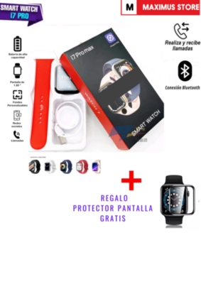 RELOJ INTELIGENTE SMARTWATCH I7PROMAX SERIE 7 / RECIBE Y REALIZA LLAMADAS - COLOR_80: ROJO - 2