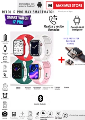 RELOJ INTELIGENTE SMARTWATCH I7PROMAX SERIE 7 / RECIBE Y REALIZA LLAMADAS - COLOR_80: ROJO - 3