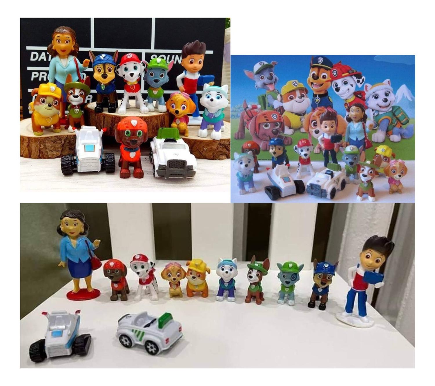 PACK PAW PATROL 12 FIGURAS PVC DURO PATRULLA CANINA - 3