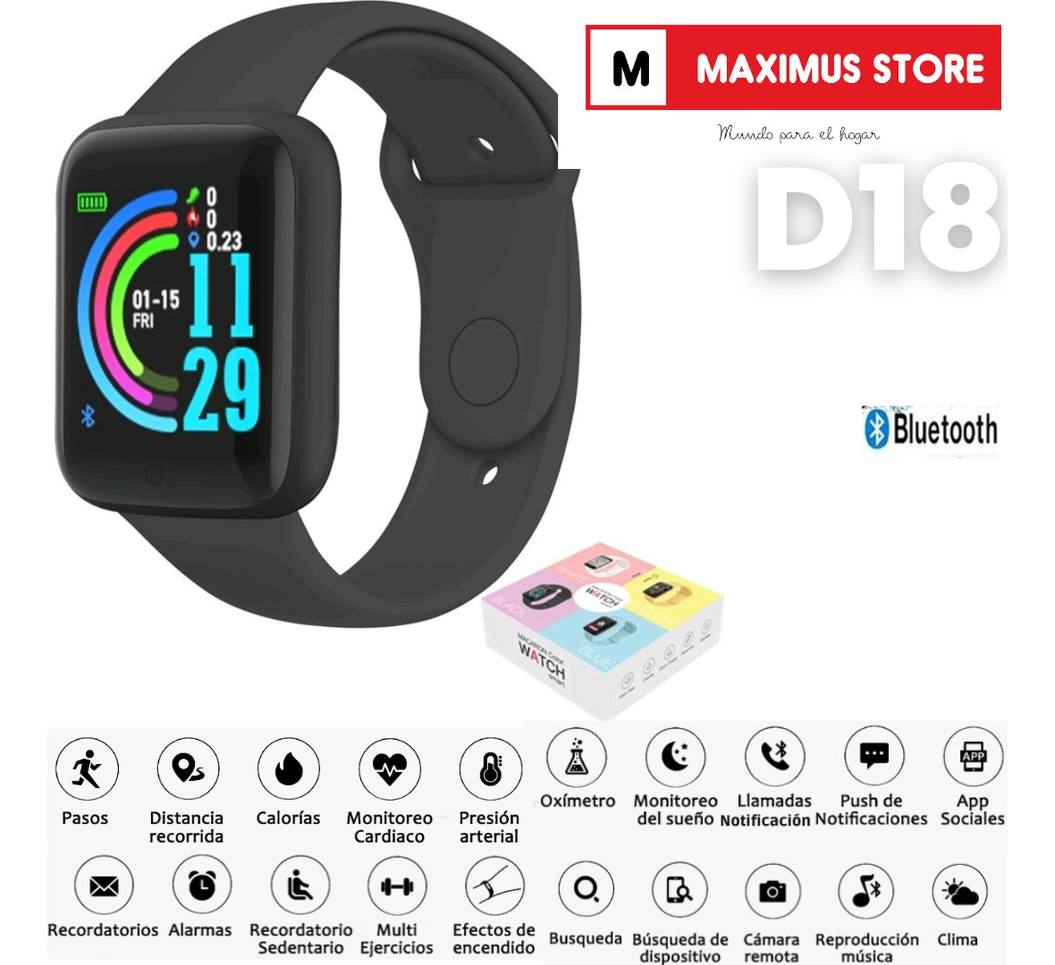 RELOJ D20 SMARTWATCH INTELIGENTE NEGRO - 4