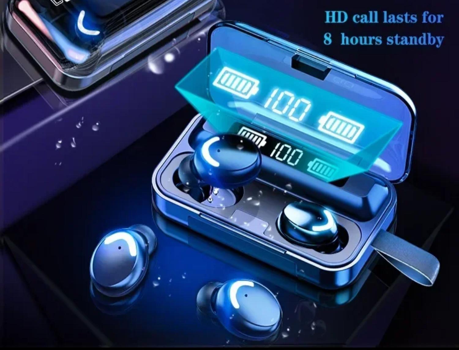 AUDÍFONOS TWS F9-5 + BANCO BATERIA 2000MAH BLUETOOTH NEGRO - 3