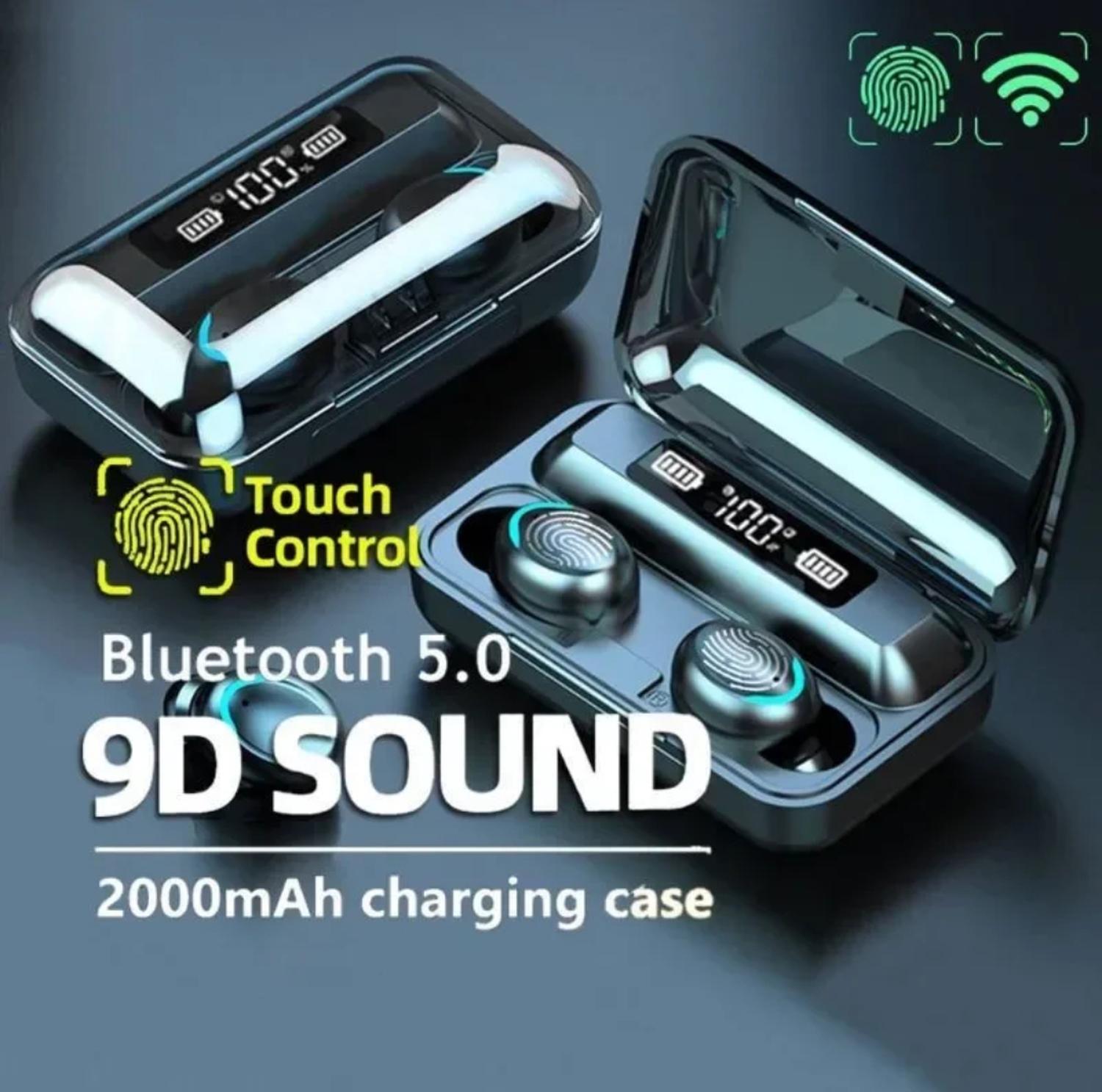 AUDÍFONOS TWS F9-5 + BANCO BATERIA 2000MAH BLUETOOTH NEGRO - 4