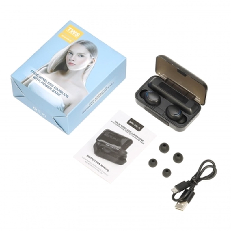 AUDÍFONOS MAXIMUS STORE F9-5 + BANCO BATERÍA 2.000MAH BLUETOOTH NEGRO - 2
