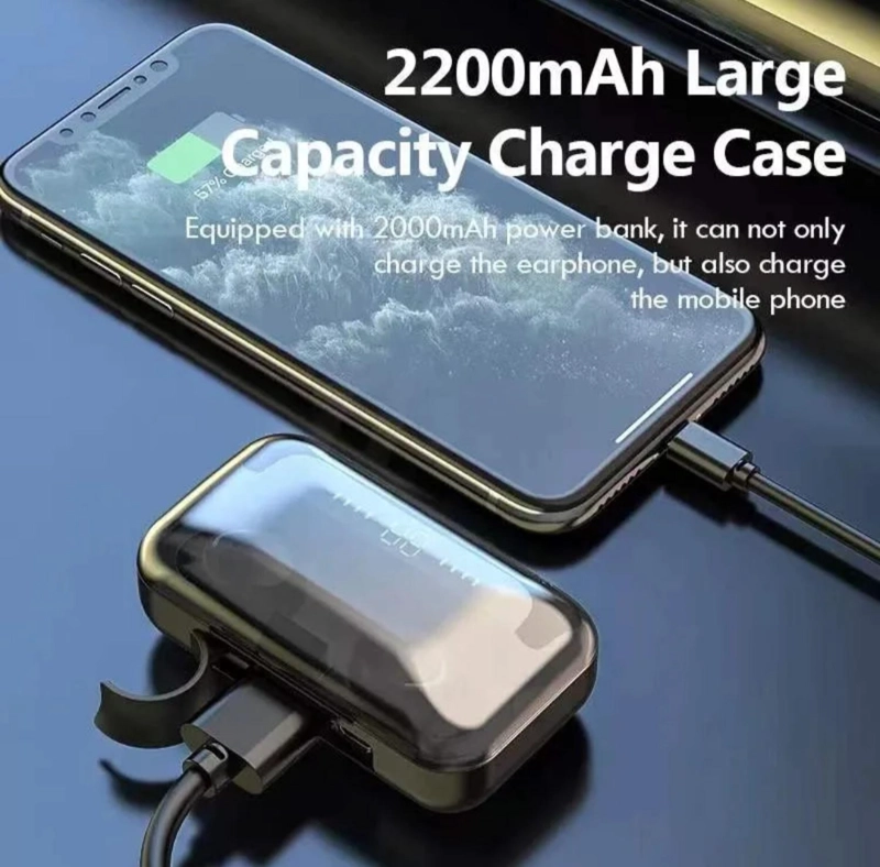 AUDÍFONOS MAXIMUS STORE F9-5 + BANCO BATERÍA 2.000MAH BLUETOOTH NEGRO - 3