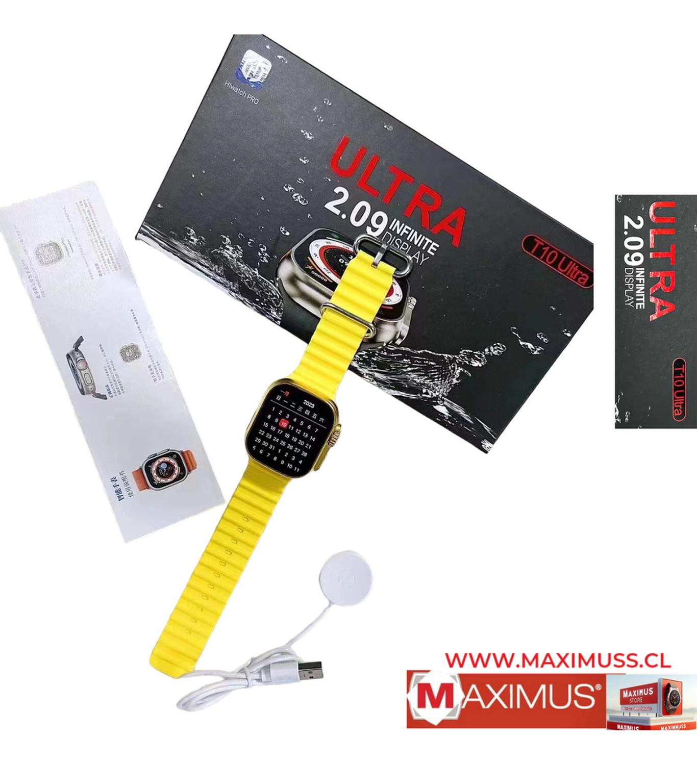 SMARTWATCH HIWATCHPRO T10 ULTRA AMARILLO INTELIGENTE REALIZA RECIBE LLAMADAS 2024 - 1