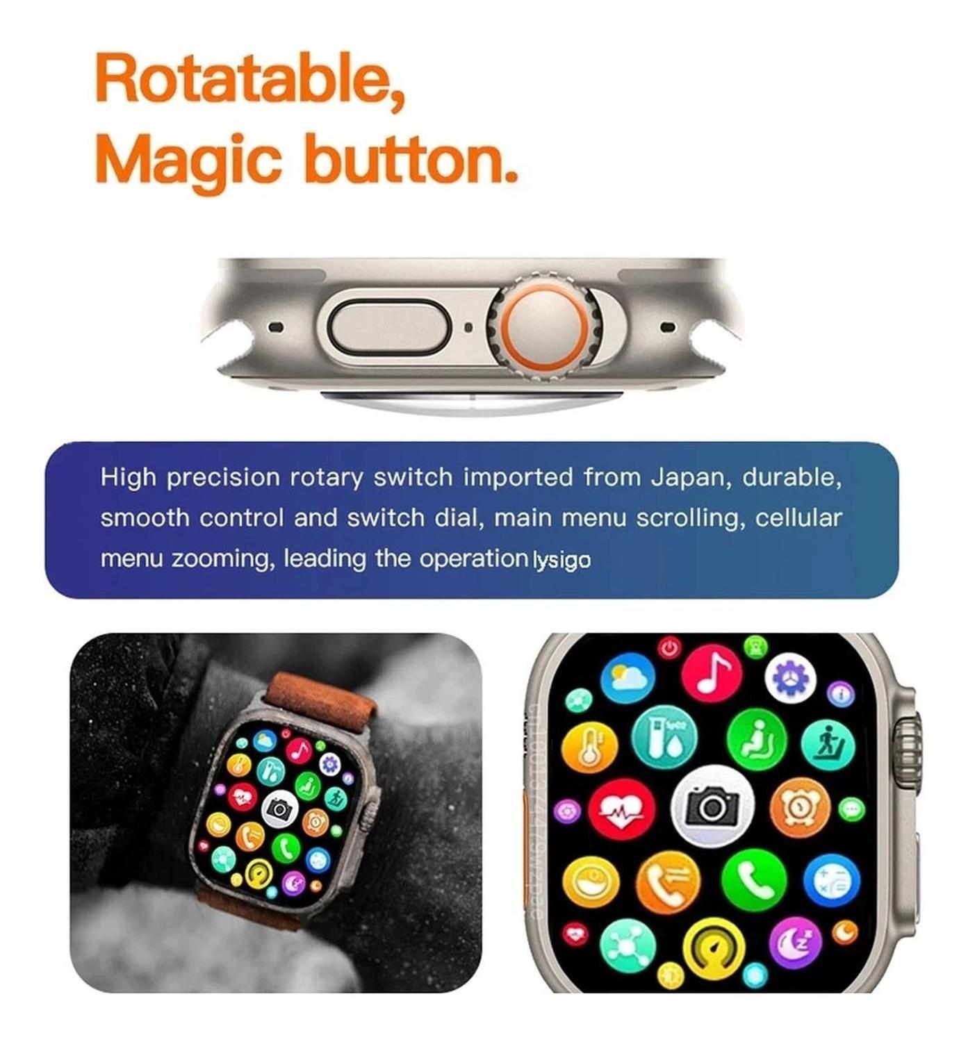 SMARTWATCH HIWATCHPRO T10 ULTRA ROJO INTELIGENTE REALIZA RECIBE LLAMADAS 2024 - 5