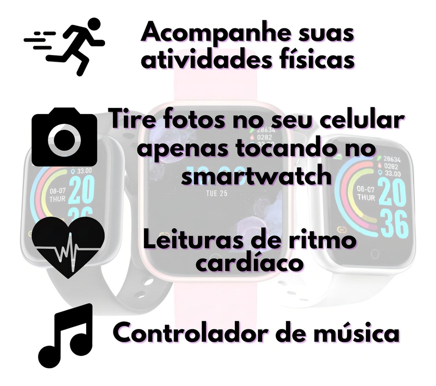 RELOJ INTELIGENTE SMARTWATCH SMART BRACELET D20 1 1.3 ROSADO - 5