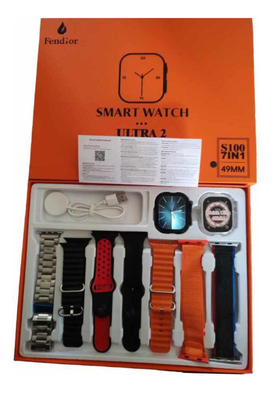 RELOJ SMARTWATCH S100 ULTRA NEGRO 7 EN 1 - 2024 - 1