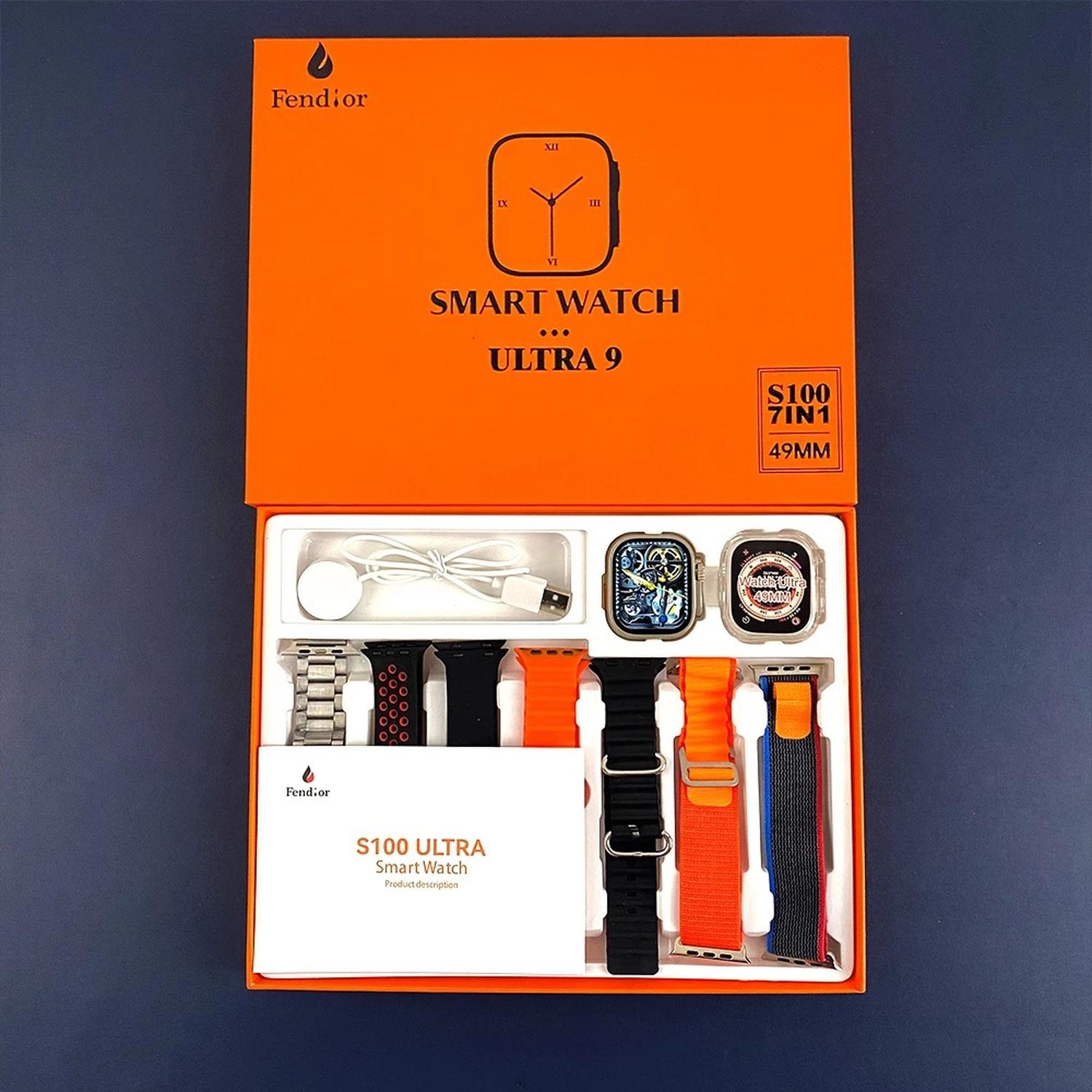 RELOJ SMARTWATCH S100 ULTRA NEGRO 7 EN 1 - 2024 - 4