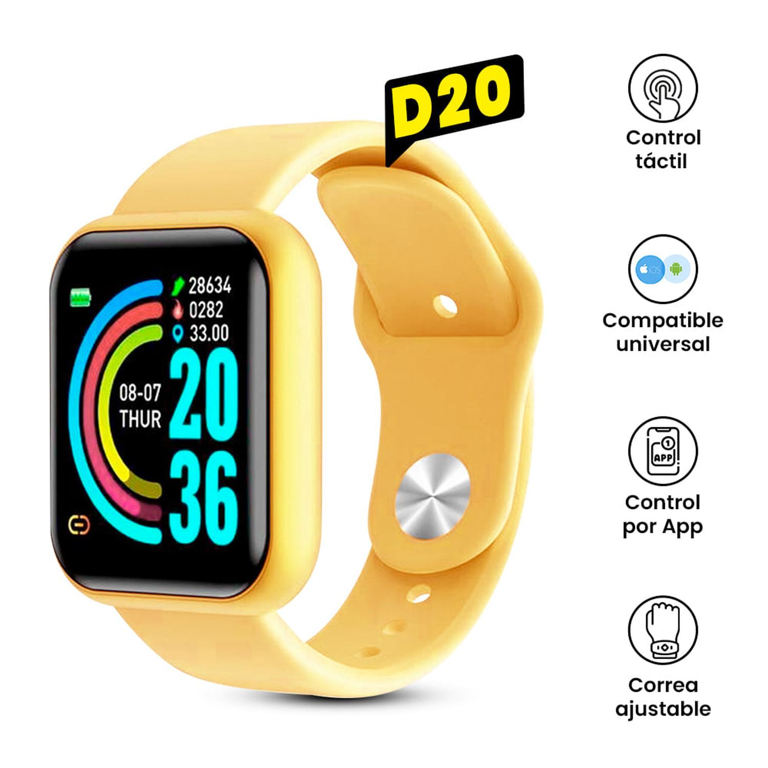 RELOJ D20 INTELIGENTE SMARTWATCH AMARILLO 2024 - 2
