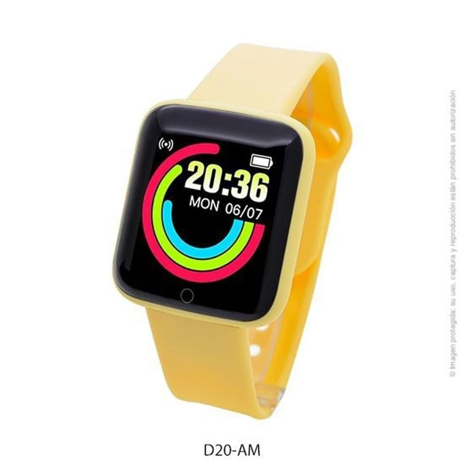 RELOJ D20 INTELIGENTE SMARTWATCH AMARILLO 2024 - 3
