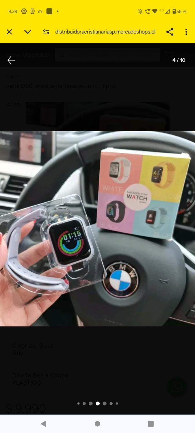 RELOJ D20 INTELIGENTE SMARTWATCH GRIS 2024 - 5