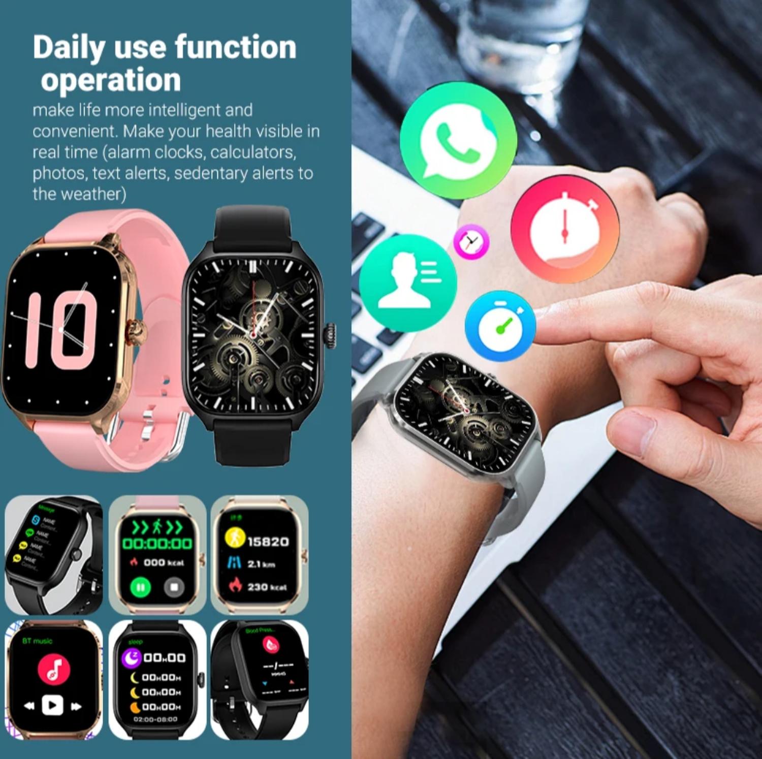 RELOJ INTELIGENTE SMARTWATCH H9 ROSADO - 7