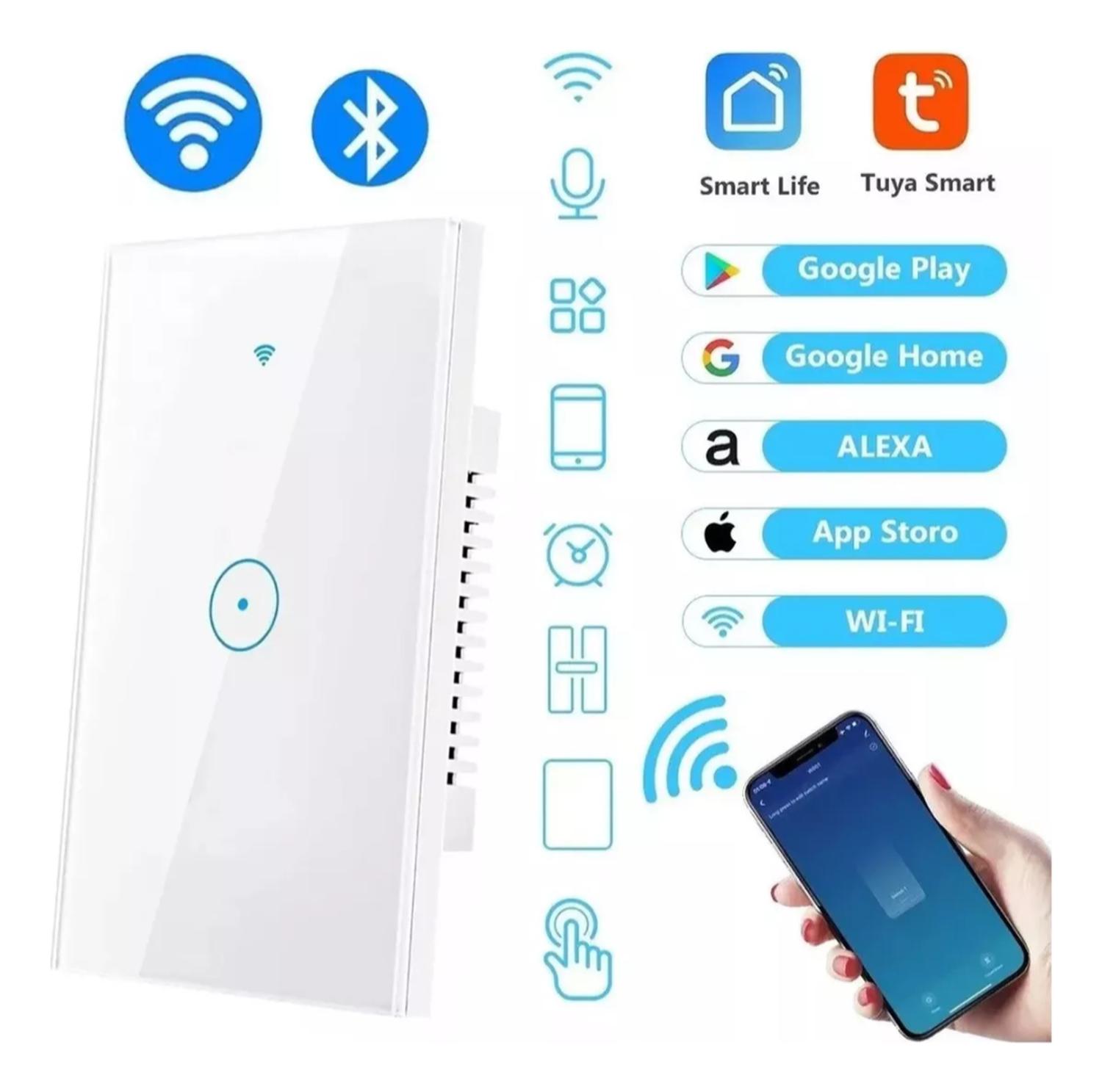 INTERRUPTOR INTELIGENTE TOUCH WIFI BLANCO SIMPLE - 2