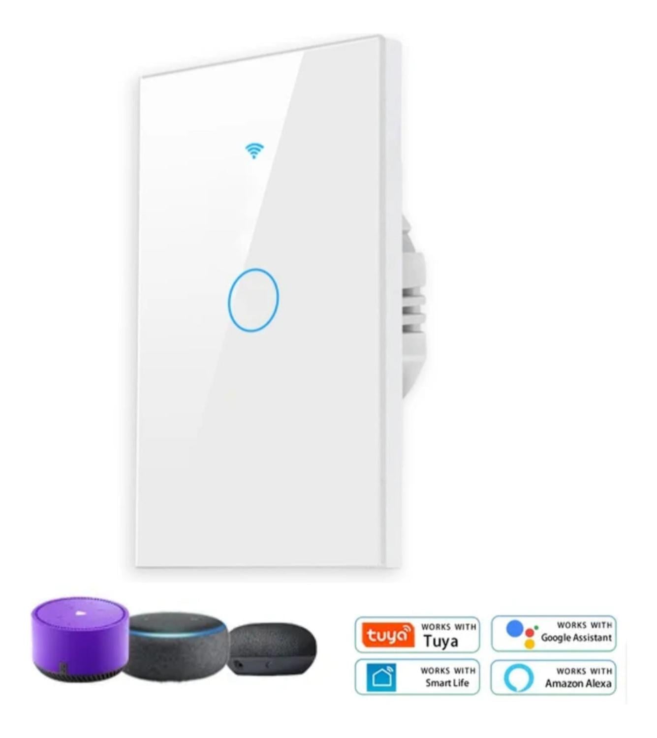INTERRUPTOR INTELIGENTE TOUCH WIFI BLANCO SIMPLE - 3