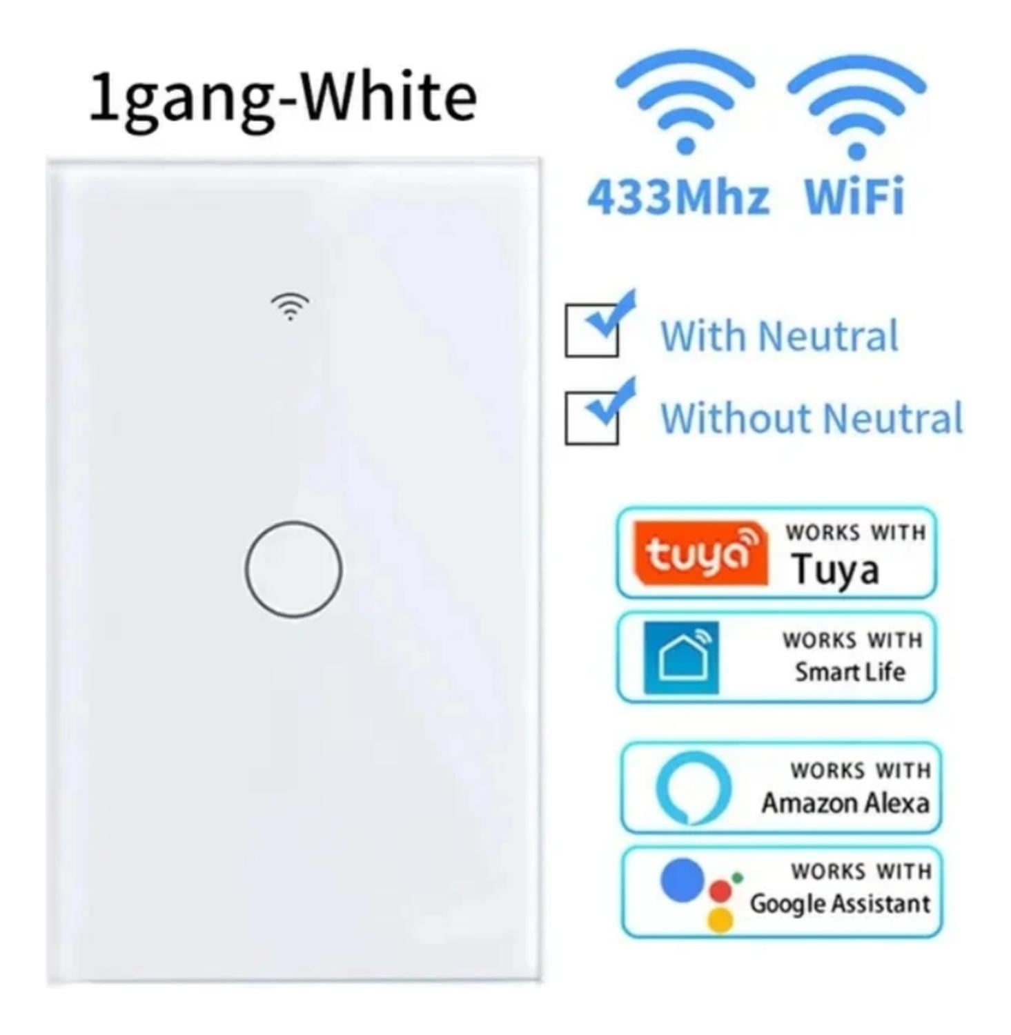 INTERRUPTOR INTELIGENTE TOUCH WIFI BLANCO SIMPLE - 4