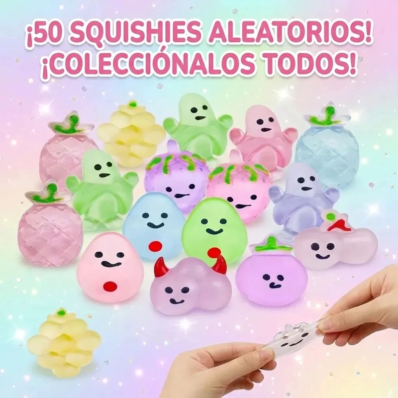 SET DE 50 SQUISHYS DE COLORES VARIADOS JUGUETES ANTIESTRES - 2