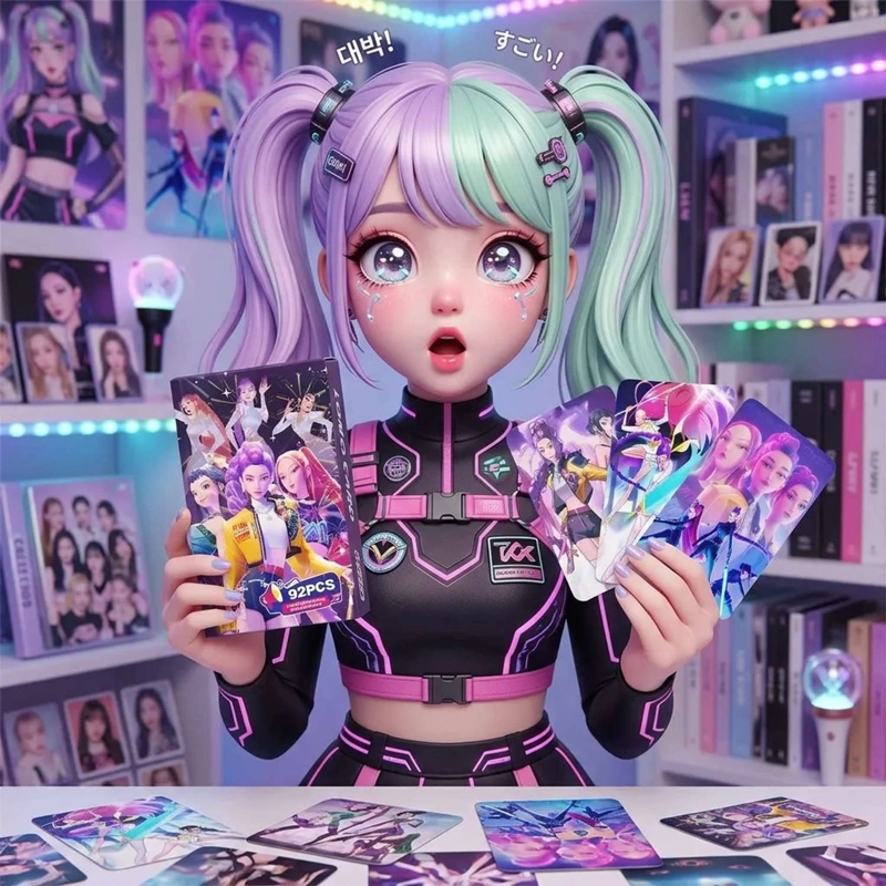 GUERRERAS K-POP HUNTRIX JUEGO DE CARTAS 92 PIEZAS - 1