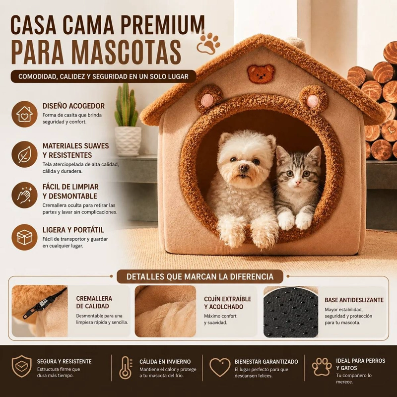CASITA PARA PERRITOS O GATITOS CASA PARA MASCOTAS - 5