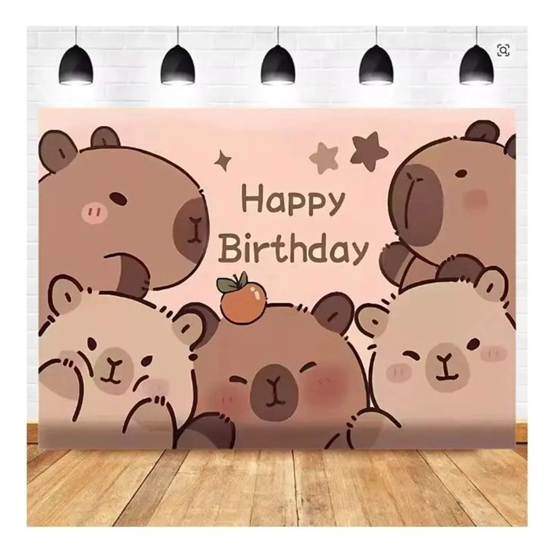 COTILLON CAPIBARA CUMPLEAÑOS CAPYBARA + TELA DE FONDO GRANDE - 2