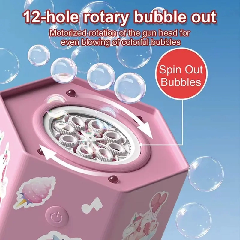 MAQUINA DE BURBUJAS UNICORNIO LUCES Y SONIDOS + 1 LIQUIDO - 4