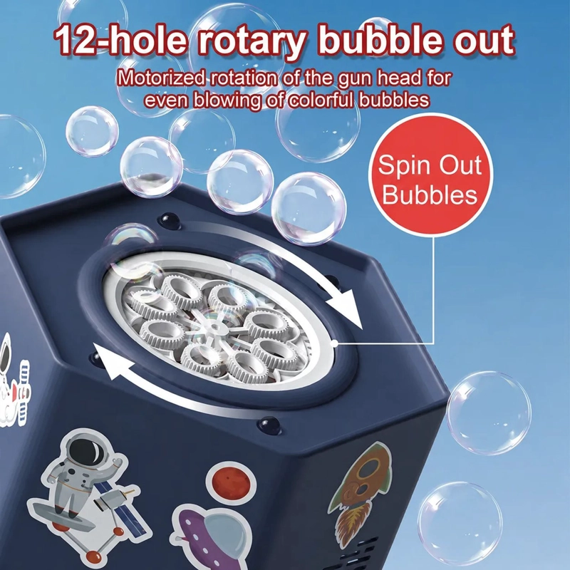 MAQUINA DE BURBUJAS ESPACIAL CON LUCES Y SONIDOS + 1 LIQUIDO - 3