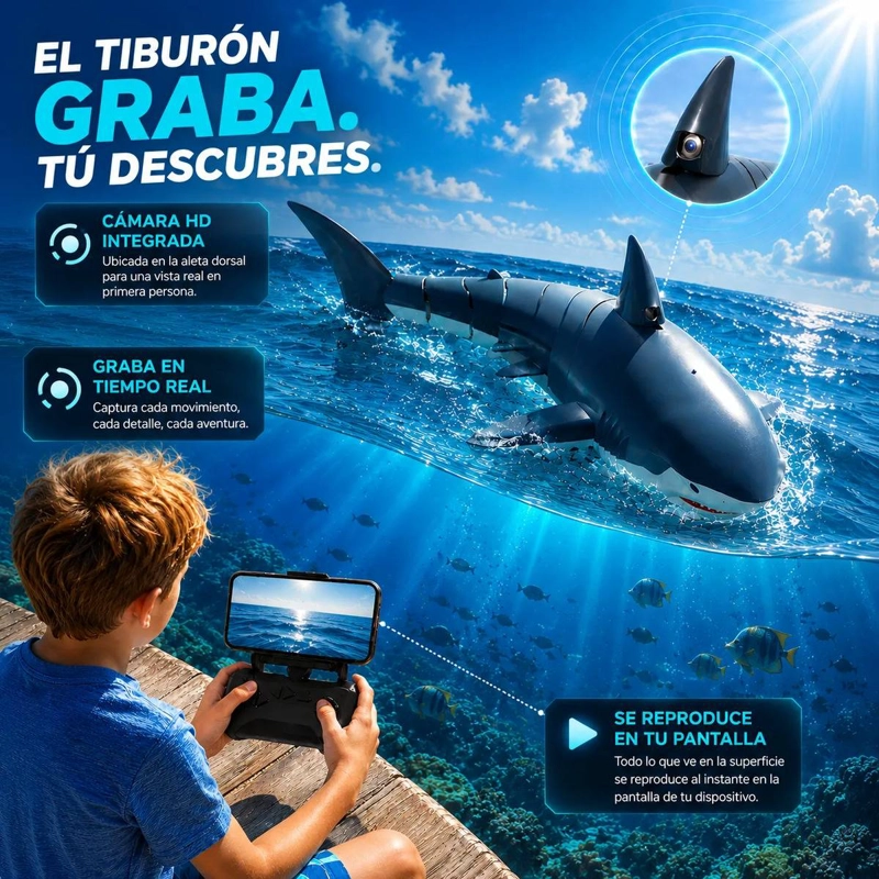 TIBURON A CONTROL REMOTO CON CAMARA WIFI JUGUETE NOVEDAD - 3