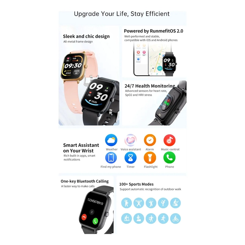 SMARTWATCH FEEL THE POWER MUJER 100+ FUNCIONES SPORT/HEALTH - 8