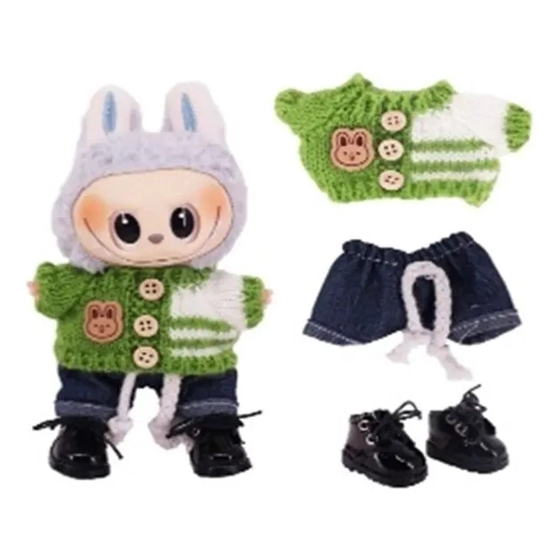 SET DE ROPA LABUBU ACCESORIOS 3 PIEZAS VERDE - 1