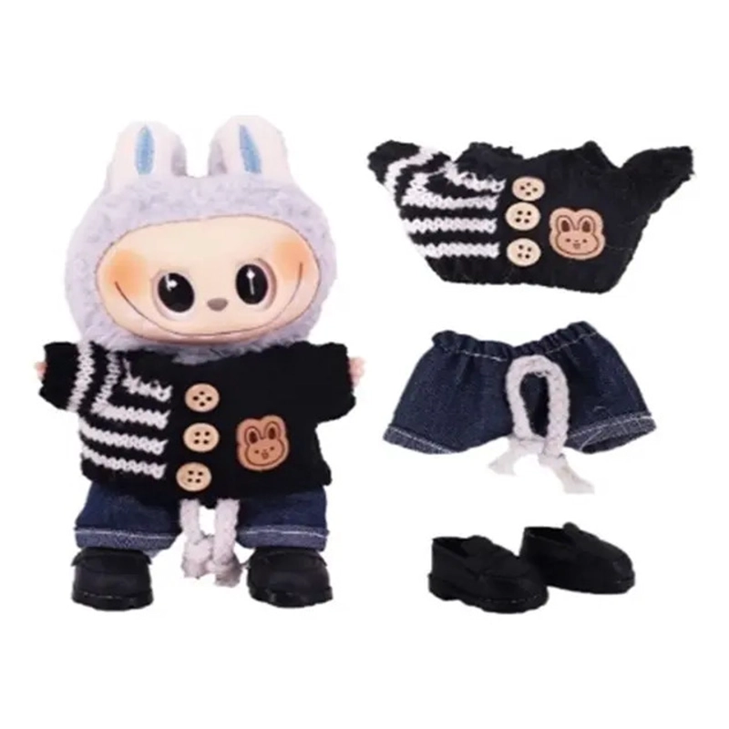 SET DE ROPA LABUBU ACCESORIOS 3 PIEZAS NEGRO - 1