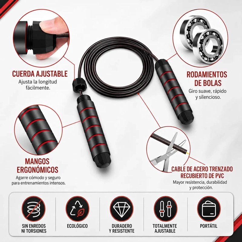 SET DE ENTRENAMIENTO MULTIFUNCIONAL 7 EN 1 RUEDA ABDOMINAL - 5