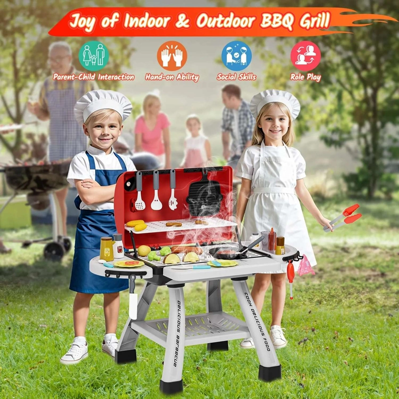 PARRILLA JUGUETE PARA NIÑOS SET DE ASADO INFANTIL - 4