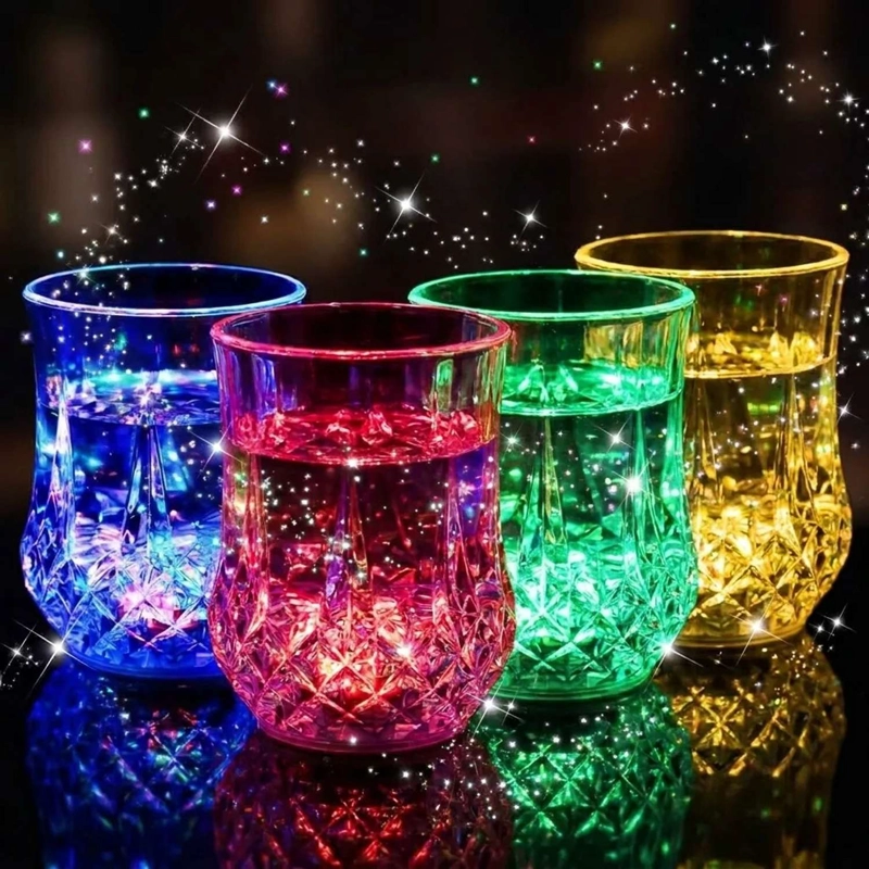 SET DE 4 VASOS LED NEON DE LUJO CELEBRACIONES - 1