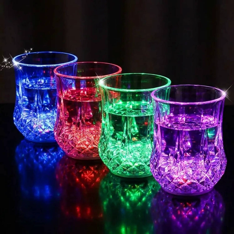 SET DE 4 VASOS LED NEON DE LUJO CELEBRACIONES - 3