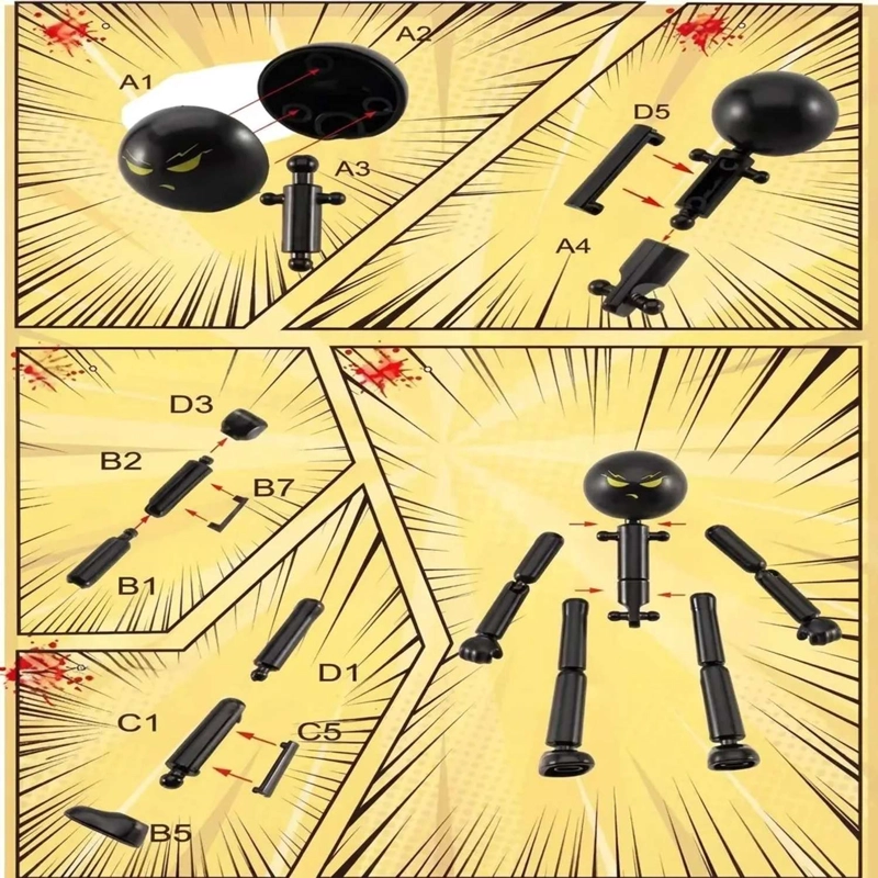 5 FIGURAS STICKMAN  MISION 13 SET DE ACCION - 3