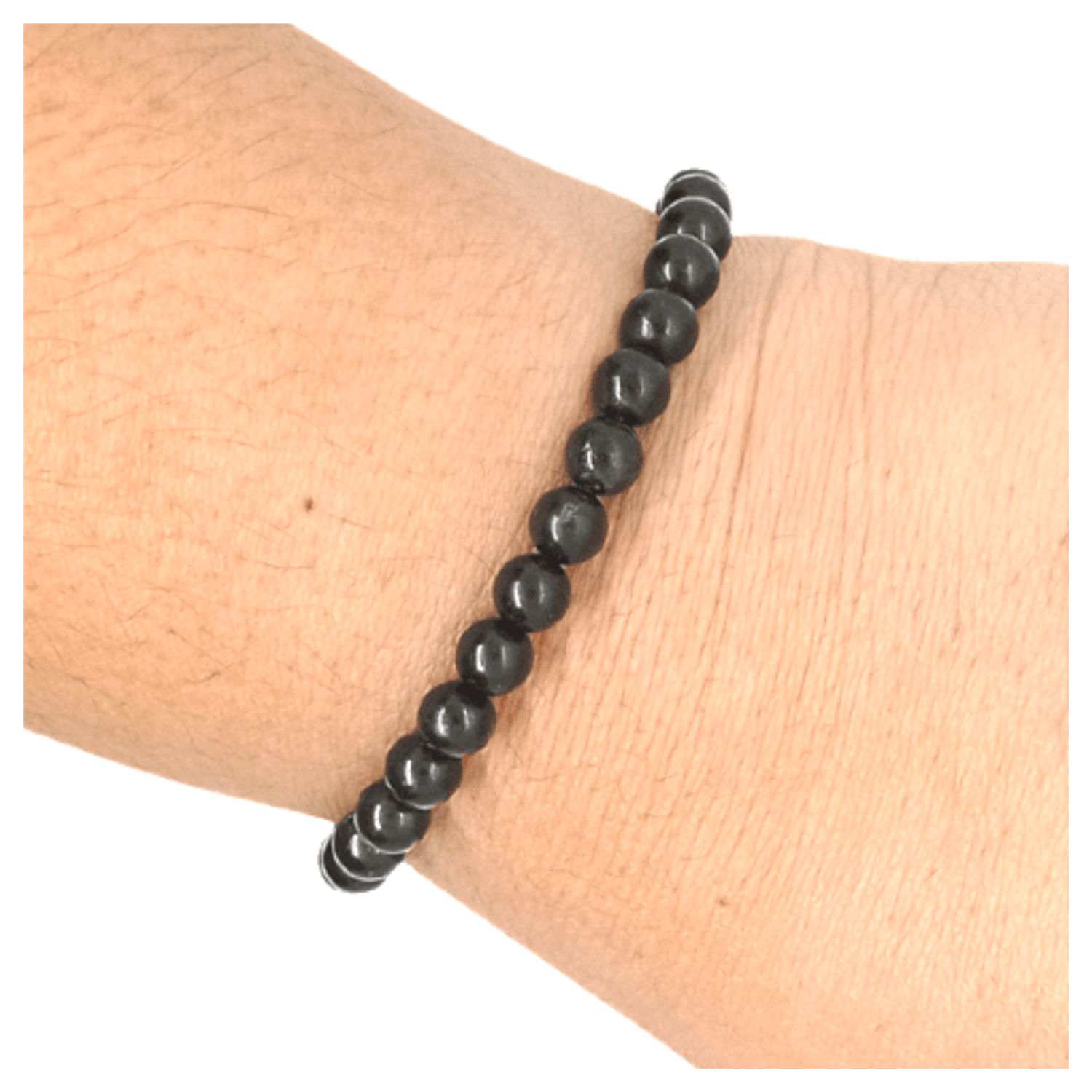 PULSERA ARTESANAL PIEDRA NATURAL SHUNGITA AJUSTABLE - BISUTERIA LOLA - 3