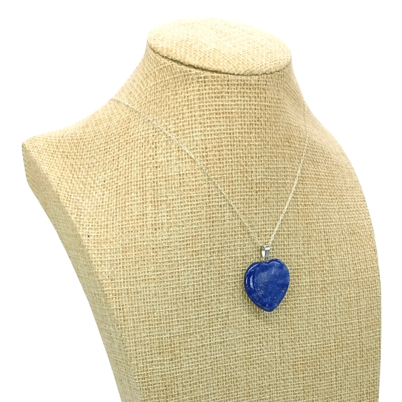 COLLAR CORAZON DE LAPISLAZULI ORIGINAL CON CADENA DE PLATA - 6