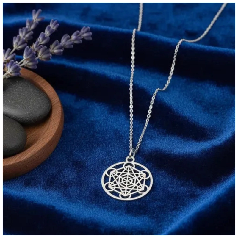 COLLAR CUBO METATRON GEOMETRIA SAGRADA ACERO INOXIDABLE - 6