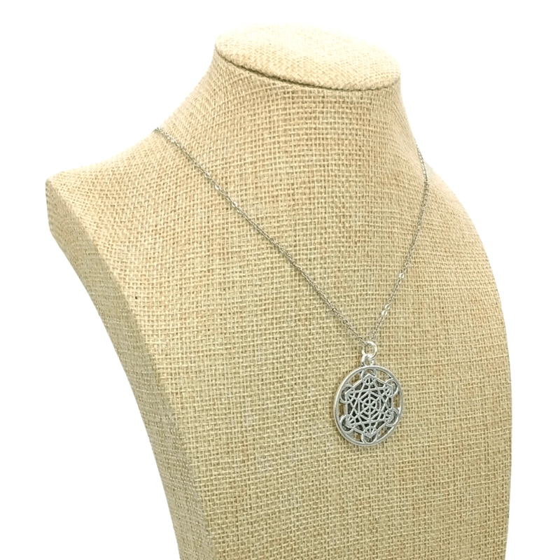 COLLAR CUBO METATRON GEOMETRIA SAGRADA ACERO INOXIDABLE - 8